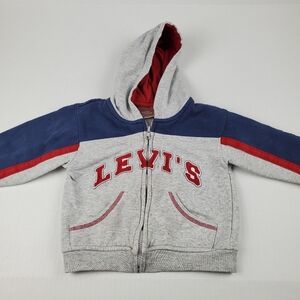 Levi's Jeans‎ Toddler Boy's Embroidered Logo Zip Front Hoodie Size 2T